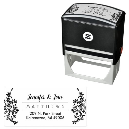 クラスカップルエレガントモノグラム差出人住所 セルフインキングスタンプ (インサイチュ)