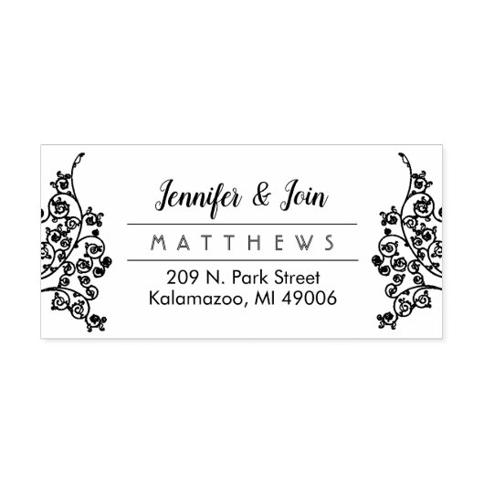 クラスカップルエレガントモノグラム差出人住所 セルフインキングスタンプ (デザイン)