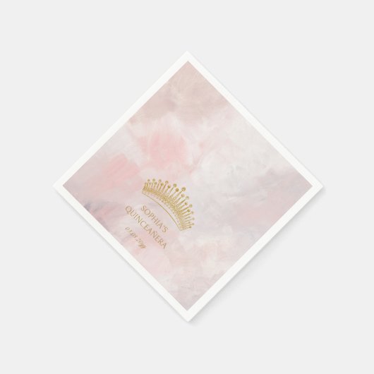 クラスクラウンピンクキンセアニェラカスタム スタンダードカクテルナプキン (角)