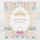 クラスクラウンピンクブルーフローラキンセアニェラ ワインラベル (シングルラベル)