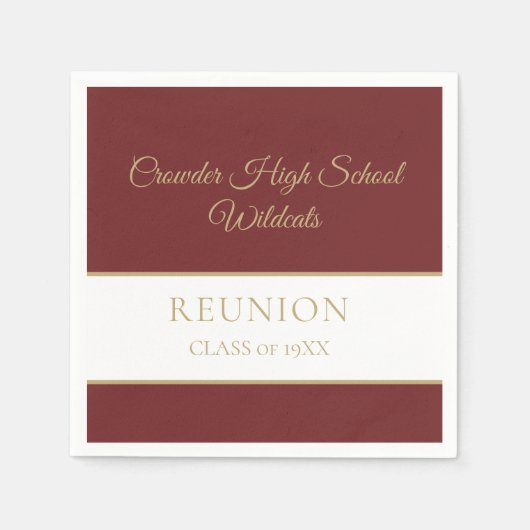 クラスクラシック懇親会ナプキン（マルーン） スタンダードカクテルナプキン (正面)