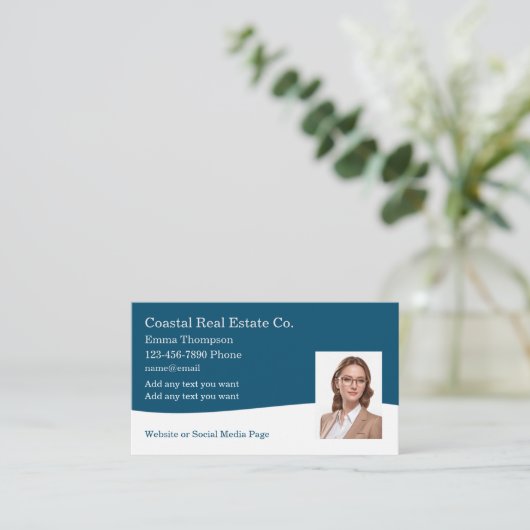 クラスコーストエステ実在ート写真テンプレート 名刺 (スタンド正面)