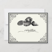 クラスシェルブラック&クリーム – 披露宴招待状 招待状 (裏面)