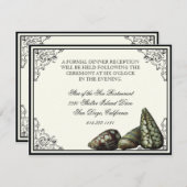 クラスシェルブラック&クリーム – 披露宴招待状 招待状 (正面/裏面)