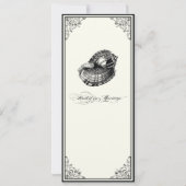 クラスシェルブラック&クリーム – 結婚式招待状 招待状 (裏面)