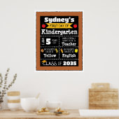 クラスシンボルや象徴の初日 – 黄色 ポスター (キッチン)