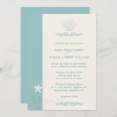 クラスシークリッタービーチ結婚式 招待状 (正面/裏面)