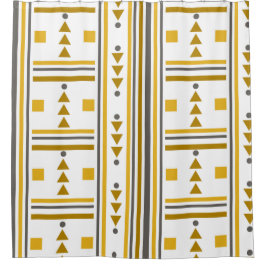 クラスジオメトリデザイン | 黄金色の色合い シャワーカーテン