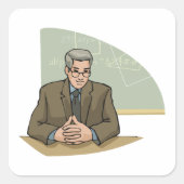 クラススクエアステッカー教授 スクエアシール (正面)