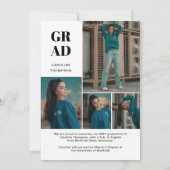 クラススクリプスタイリッシュト写真コラージュ卒業 案内状 (裏面)