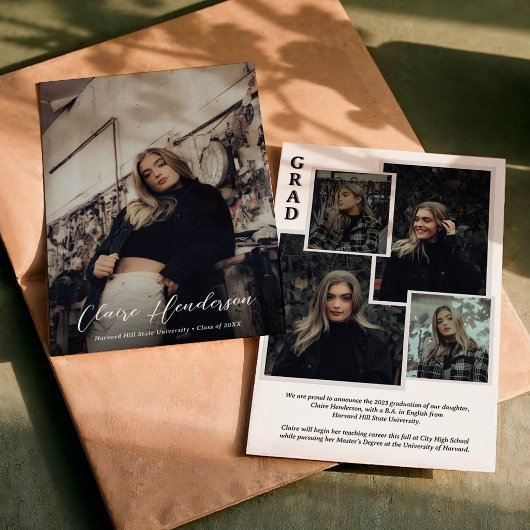 クラススクリプトオーバーレイフォトコラージュ卒業 案内状