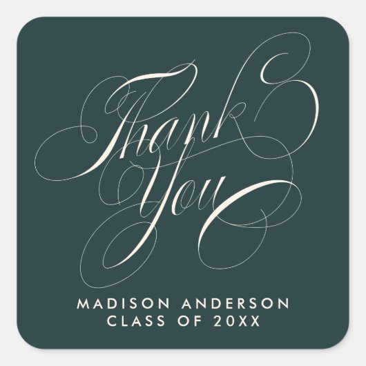 クラススクリプトグラードパーティーありがとう封筒用シール スクエアシール (正面)