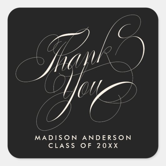 クラススクリプトグラードパーティーありがとう封筒用シール スクエアシール (正面)