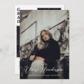 クラススクリプトフォトコラージュQRコードの卒業 案内状 (正面/裏面)