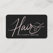 クラススクリプモダントのヘアスタイリスト赤面ピンク 名刺 (正面)