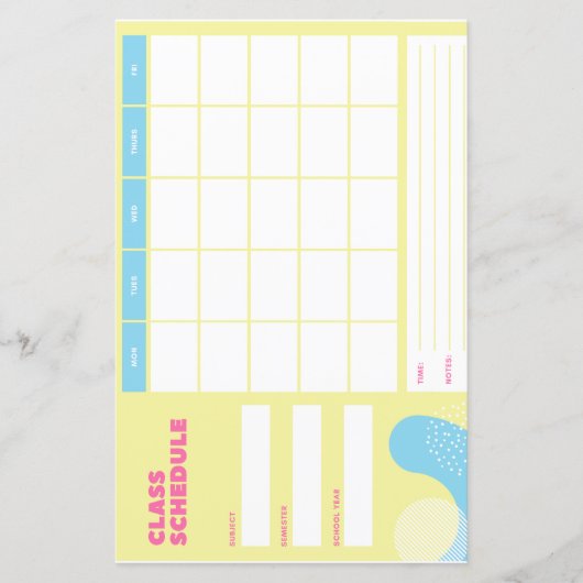 クラススケジュール (正面)