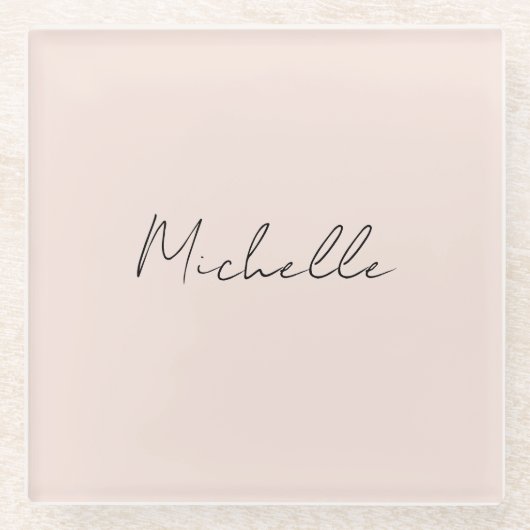 クラスススタイリッシュクリプト名前の追加 ガラスコースター (正面)