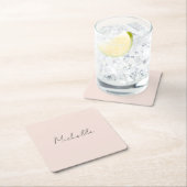 クラスススタイリッシュクリプト名前の追加 スクエアペーパーコースター (インサイチュ)