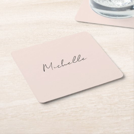 クラスススタイリッシュクリプト名前の追加 スクエアペーパーコースター (アングル)