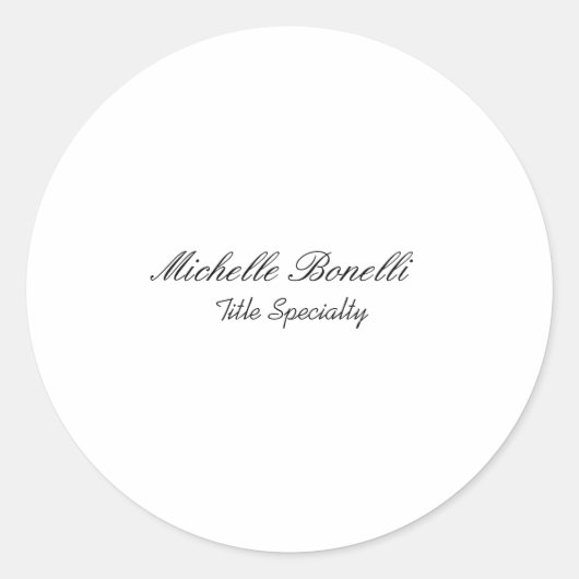 クラスススタイリッシュクリプト名前の追加 ラウンドシール (正面)