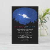 クラススターハート星空の夜の結婚式招待状 招待状 (スタンド正面)