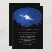 クラススターハート星空の夜の結婚式招待状 招待状 (正面/裏面)