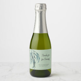 クラスセージグリーンヴィンテージボ結婚タニカルテーマ スパークリングワインラベル