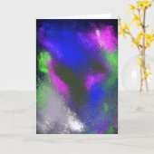 クラスタの青いグリーティングカード カード (黄色い花)