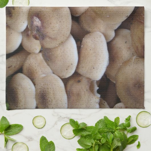 クラスターオリジナル写真アートで成長するキノコ キッチンタオル (折り畳み)