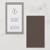 クラスダークタンシェブロンストライプ美容師 名刺 (正面/裏面)