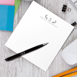 クラスディア〔雄ジカの〕枝角グレーモノグラム ノートパッド