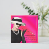 クラスディバホットピンクバースデーパーティー 招待状 (スタンド正面)