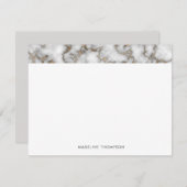 クラストエレガントド金ゴールドマーブルクラシックタイポグラフィ ノートカード (正面/裏面)