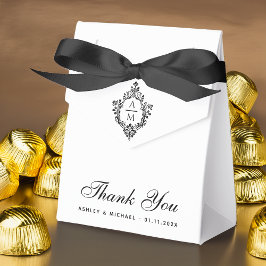 クラスト ウェディング モノグラム ブラック アンド ホワイト サンクス フェイバーボックス