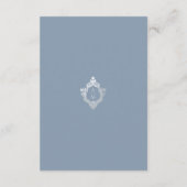 クラスト ダスティ ブルー ウェディング 詳細 ヴィンテージ モノグラム エンクロージャーカード (裏面)