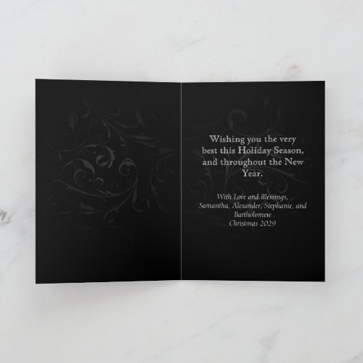 クラスニーモノグラムホリーリースホリデーカード シーズンカード (内部)