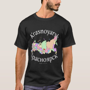 クラスノヤルスクロシアの地図 Tシャツ