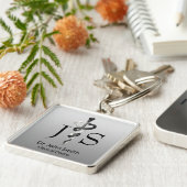 クラスノーブルメディカルエレガント白黒アスクレピウス キーホルダー (側面)