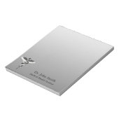 クラスノーブルメディカルエレガント白黒カドゥセウス ノートパッド (回転)