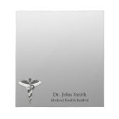 クラスノーブルメディカルエレガント白黒カドゥセウス ノートパッド (正面)