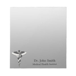 クラスノーブルメディカルエレガント白黒カドゥセウス ノートパッド