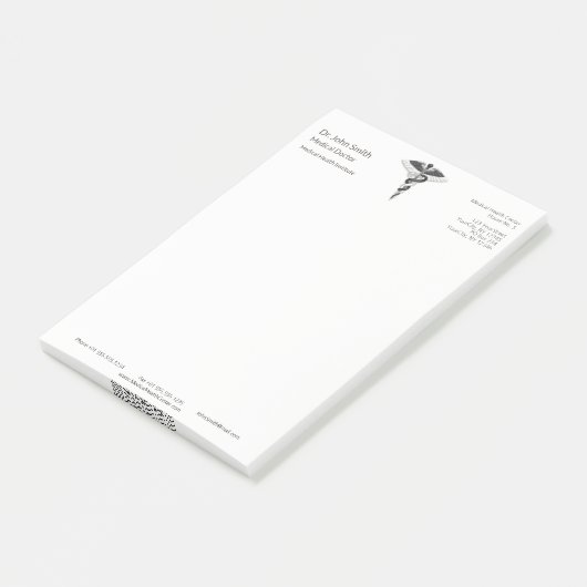 クラスノーブルメディカルエレガント白黒カドゥセウス ポストイット (アングル)