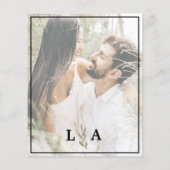 クラスバジェットホワイト&金ゴールド結婚式招待状 (裏面)