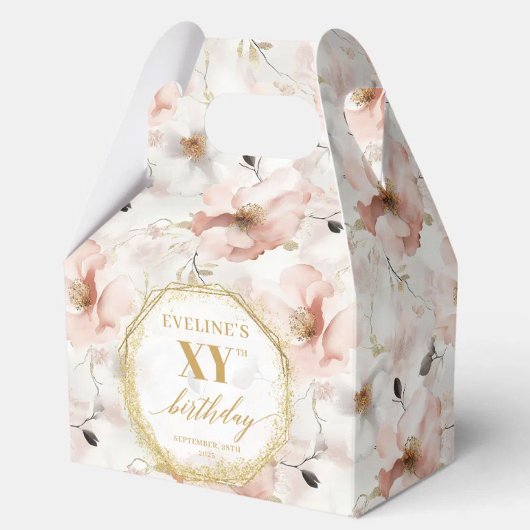 クラスパステルピンク素朴金ゴールド誕生日お気に入りボックス フェイバーボックス