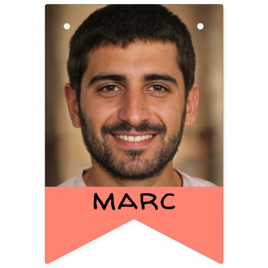 クラスパーソナライズされたまたはチームの16枚の写真と名前 バンティングフラッグ (第2の旗)