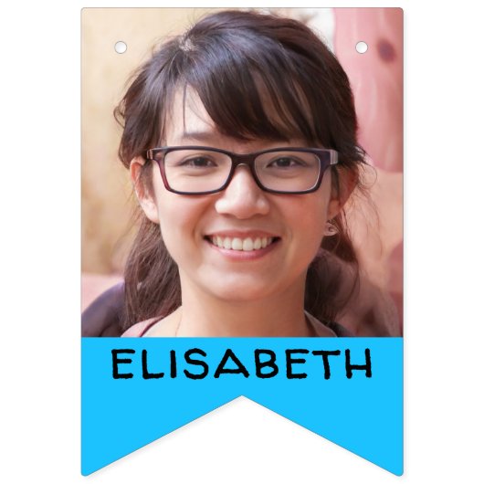 クラスパーソナライズされたまたはチームの16枚の写真と名前 バンティングフラッグ (第1の旗)