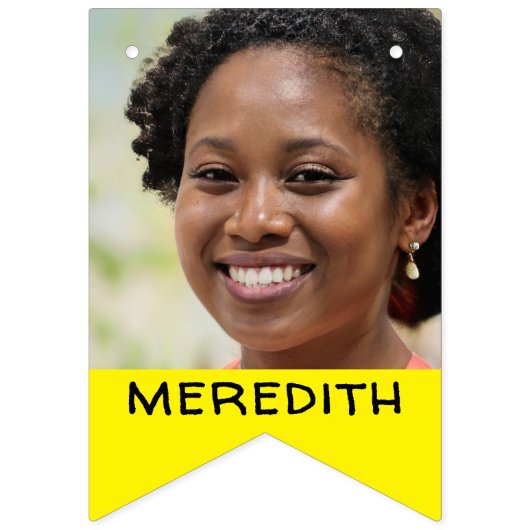 クラスパーソナライズされたまたはチームの16枚の写真と名前 バンティングフラッグ (第3の旗)