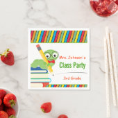 クラスパーティー、ブックワームおよびブックのカスタマイズ スタンダードカクテルナプキン (インサイチュ)