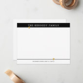 クラスファミリ名金ゴールドハート白黒 ノートカード (正面/裏面インサイチュ)