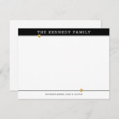 クラスファミリ名金ゴールドハート白黒 ノートカード (正面/裏面)